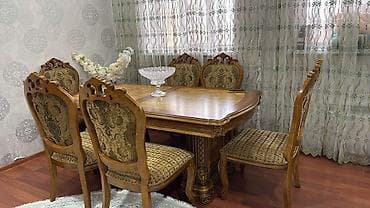 ağaç: Qonaq otağı üçün, Açılmayan, Dördbucaq masa, 6 stul — 1