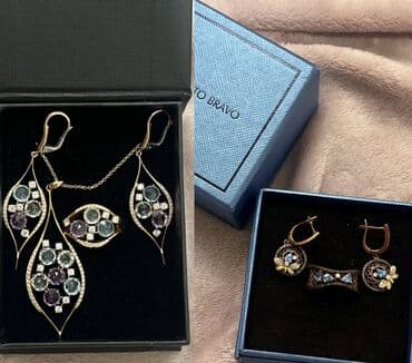 tikdirmek ucun don modeli: Dəstə daxildir: Üzük, Sırğa, Sep, Sarı qızıl, 750 Əyar — 1