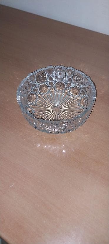 Şüşə və kristal süfrə dəsti - 1 ədəd kəsmə naxışlı şüşə