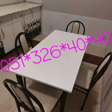 Masa və oturacaq dəstləri: Qonaq otağı üçün, Yeni, Dördbucaq masa, 6 stul — 2