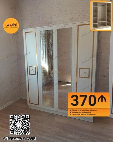 Açılan, 3 qapılı Düz dolab, Qarderob, paltar dolabı