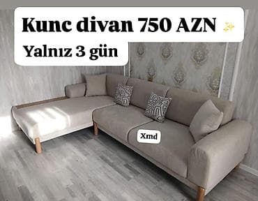 Künc divan – rahat və funksional dizayn - Rəng: açıq bej, neytral ton