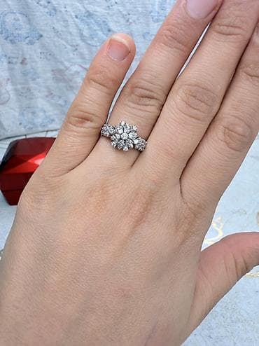 smart watch 7: Nişan, Üzük, Ağ qızıl, 750 Əyar, 0-0.25 Karat — 4