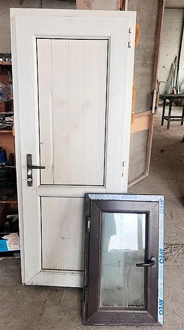 PVC qapı və pəncərə dəsti - Material: PVC profil - Qapı: ağ rəng