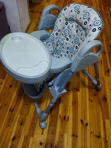 körpü mebel: Uşaq yemək stulu – tənzimlənə bilən və rahat model - Rəng: Boz — 2