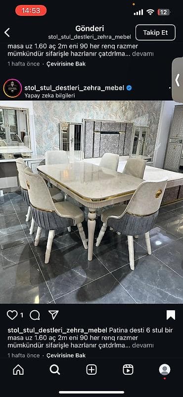 turkiye ev alqi satqisi: Düz masa, Qonaq otağı üçün, 6 nəfər, Açılan, Türkiyə, 2 il zəmanət — 4