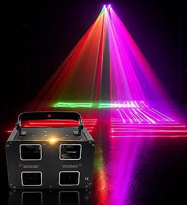 Projektorlar: 🔥 4GÖZLÜ RGB Lazer Səhnə İşığı Toy, tədbir, restoran, klub, DJ və — 4