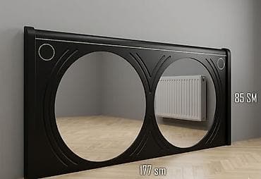divar bralari: - Ölçülər: eni 177 sm, hündürlüyü 85 sm - Material: qara rəngdə bərk — 1