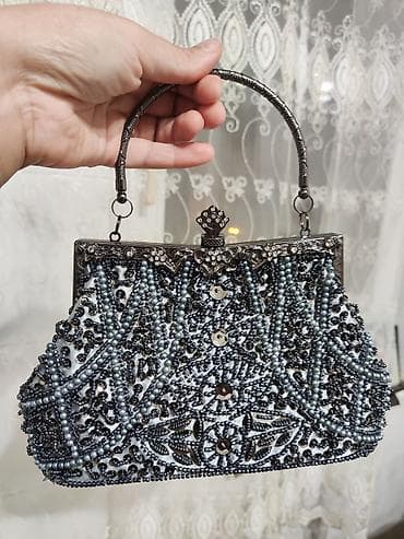 Qol saatları və aksesuarlar: Muncuqla işlənmiş dəbli əl çantaları - Model 1: İncə krem rəngli — 8