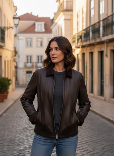 qadın palto: Dəri kurtka, M — 1