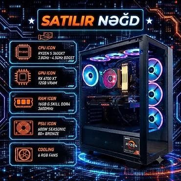 17 pro max planshet: 🔴Ryzen5 3600xt 4.5ghz 🔴RX6700XT 12Vram 🔴16ram g scill 3600mhz 🔴600w — 1