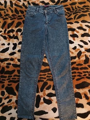 Qadın cins şalvarı - Model: dar kəsim, yüksək belli - Material