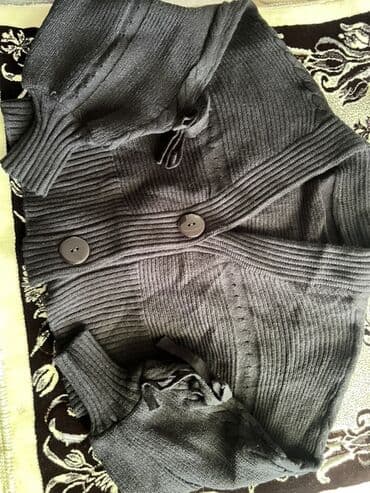 toxunma jaketler: Qadınlar üçün toxunma kardiqan - Rəng: tünd boz - Model: qısa/bolero — 1