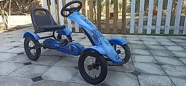 elektro muravey: Uşaqlar üçün mavi rəngli pedallı kartinq / sürülə bilən maşın. Təsvir — 1