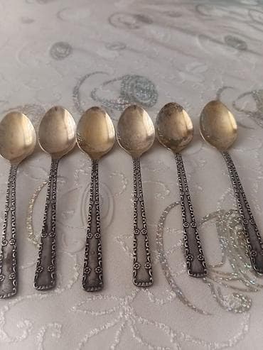 Qədimi üslubda 6 ədəd çay qaşığı dəsti - Miqdar: 6 ədəd - Material