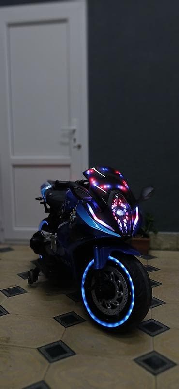 maşın usaq: Uşaq elektrik motosikleti – idman üslublu, mavi rəng - Realistik — 3