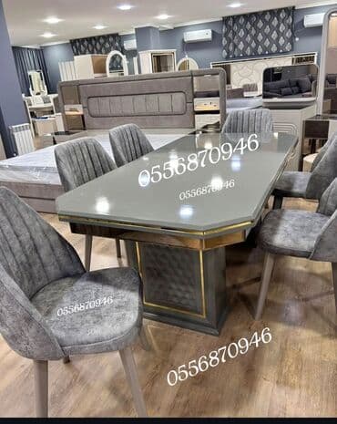 oturacaq dəstləri: Qonaq otağı üçün, Yeni, Açılan, Dördbucaq masa, 6 stul — 2