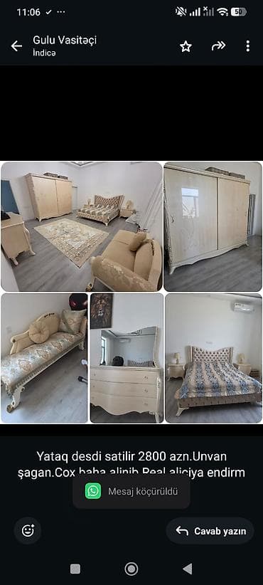 gul: Yataq desdi satilir 2800 azn.Unvan şagan.Cox baha alinib.Real aliciya — 1