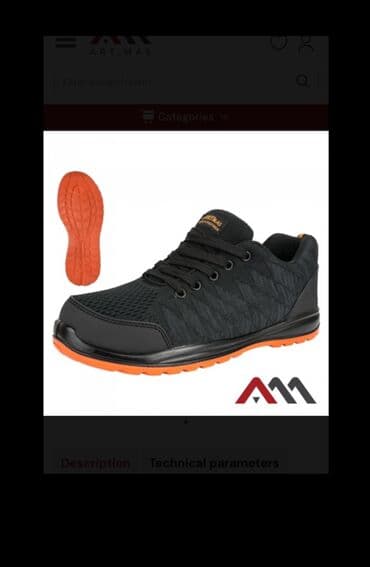 Lincoln: Art.Mas iş ayaqqabısı - Rəng: Qara üst, narıncı altlıq - Üst — 1