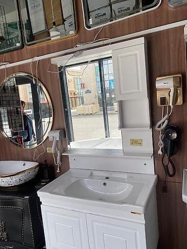 divar paneleri: Hamam üçün asma dolablı əl-üz yuma mebelləri və güzgü dəstləri Təqdim — 4