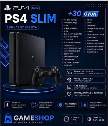 PS4 Slim oyun konsolu – 1 TB yaddaş, 9.00–12.52 versiya lalafo.az -da PS4 Slim oyun konsolu – 1 TB yaddaş, 9.00–12.52 versiya