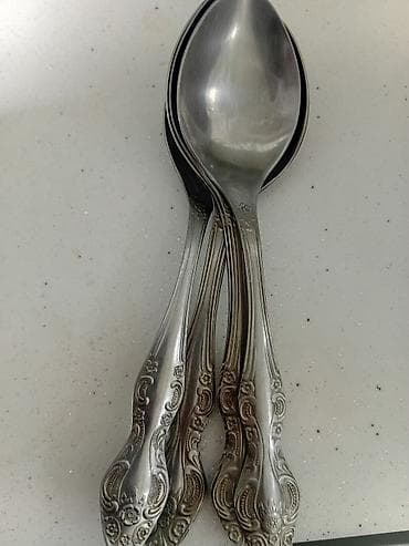 6 ededi Məhsul: Klassik naxışlı metal yemək qaşıqları dəsti -