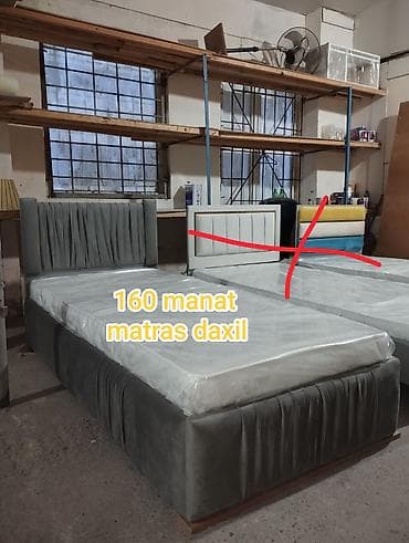 yataq matras: Yeni, Təknəfərlik çarpayı, Bazasız, Matras ilə, Siyirməsiz, Azərbaycan — 1