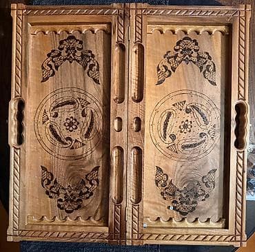 Əl işı – taxta nərd taxtası - Material: tam taxta (bərk ağac)