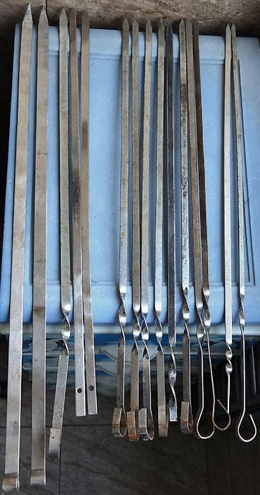 Şişlər: Manqal şişləri Kabab bişirmək üçün müxtəlif ölçülü və formalı — 4