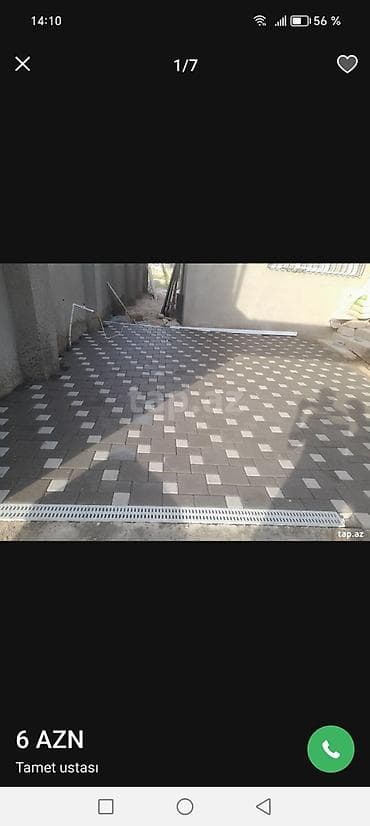 Балконы: Tamet (bardür və səki daşı) döşəmə xidməti - Həyətyanı sahə, qaraj — 6