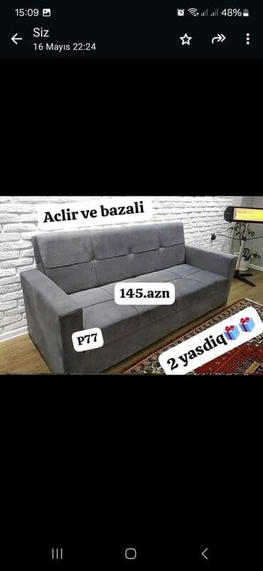 mebeller qiymetleri ile: Divan, Yeni, Parça, Ödənişli çatdırılma — 2