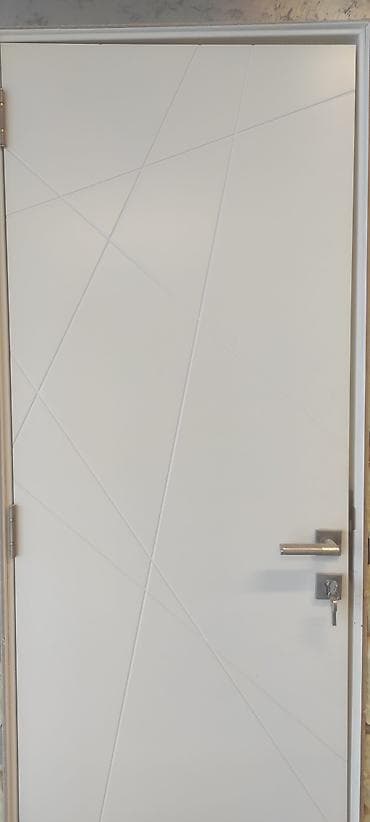 mdf: Ağ rəngli interyer qapısı – müasir minimalist dizayn - Rəng: mat ağ - — 2