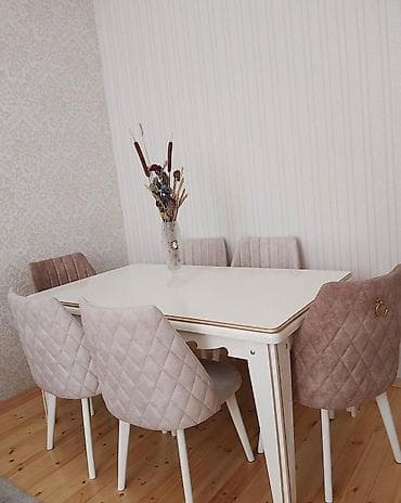 Qonaq otağı üçün, Açılmayan, Dördbucaq masa, 6 stul — 1