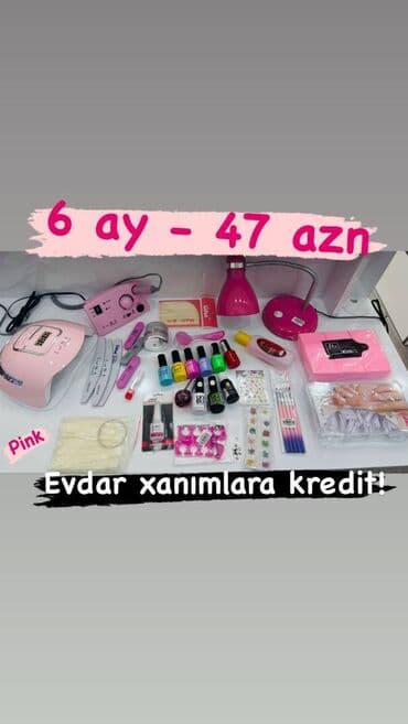 Dirnaq seti,, dırnaq qaynağı üçün ləvazimatlar Kredit hamıya verilir