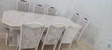 stullar islenmis: Qonaq otağı üçün, İşlənmiş, Açılmayan, 8 stul — 3