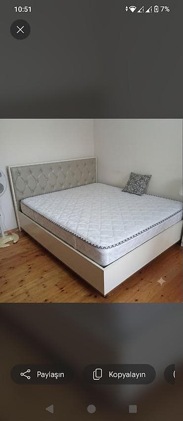 Mebel: Mebel: iki nəfərlik çarpayı və döşək dəsti- Ölçü: təxminən 160x200 sm — 1
