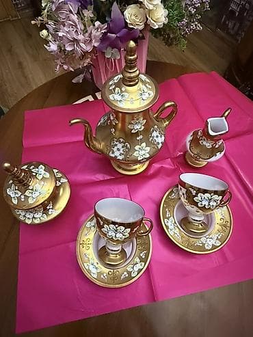 Çay dəsti, rəng - Qızılı, Farfor — 2