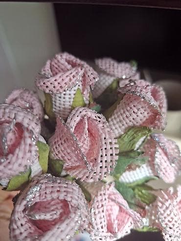 Süni güllər: Dekorativ mini qızılgüllər. 12 ədəd. - İstifadə sahələri: əl işləri və — 6