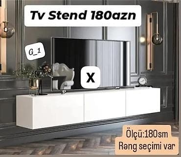 Mebel: TV stend, 180 sm ölçüdə. Müasir və zövqlü dizayna malik modeldir — 1