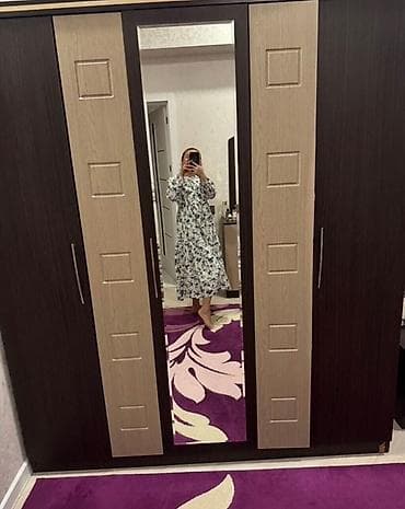 stol stul tap az: Yeni, 4 qapılı, Güzgülü, Qəhvəyi, Digər material, Açılan, Düz dolab — 1