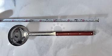 yag qabi: Uzun saplı paslanmaz poladdan süzgəc qaşıq - Material: parlaq — 2