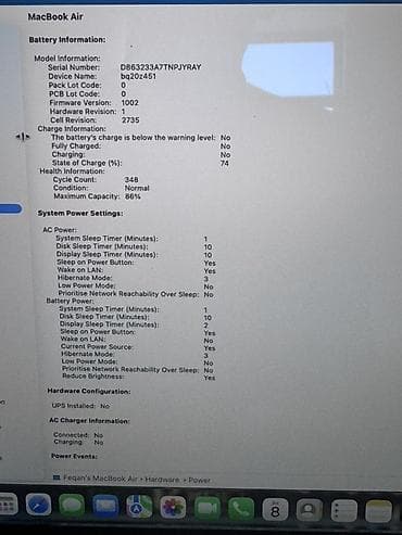 sahibinden macbook air: İşlənmiş Apple MacBook, 13.3 ", Apple M1, 256 GB — 6