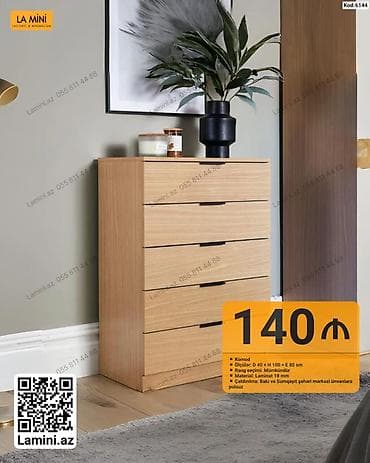 Komod – La Mini (Kod: 6144) - Model: Minimalist tərzdə 5 çekmeceli — 1