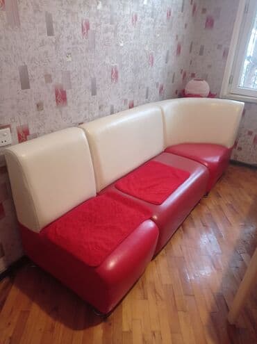 белый кожаный диван: Künc divan, Açılmayan, Bazasız, Süni dəri, Çatdırılma yoxdur — 1