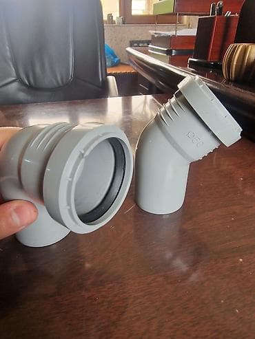 45 derece kesen: PVC boru dirsəyi – Ø50 mm Qiymət: 25 qəpik - Material: yüksək — 1