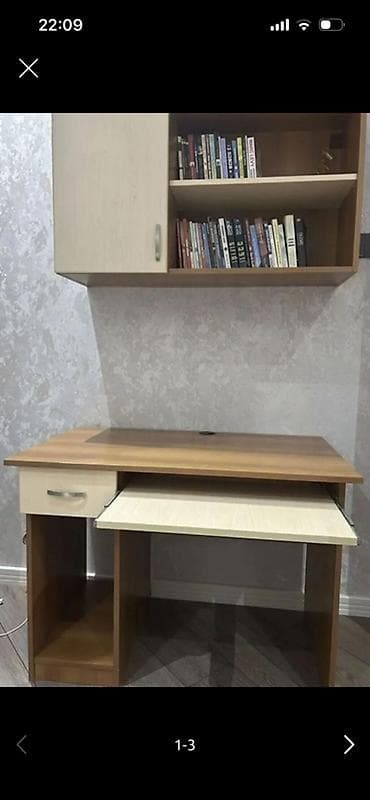 divarda kitab refleri: Düz masa, Polkalı, Siyirməli, Sadə laminat, Zəmanətsiz, Kredit yoxdur — 3