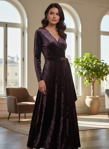 Möhtəşəm məxməri qadın geyimi Boy 145cm Razmer 44