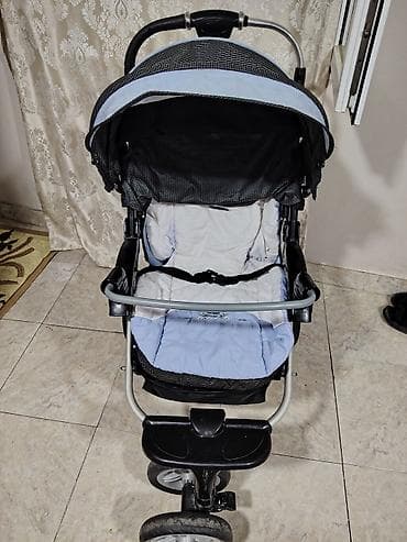 araba: Uşaq arabası – 3 təkərli model - Rəng: açıq mavi/qara kombinasiyası - — 3