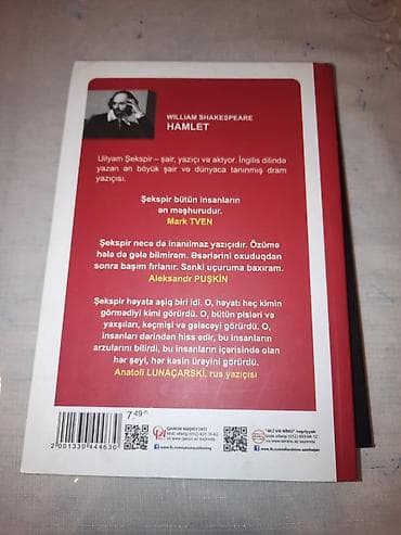 bedii kitab: Məhsul: “Hamlet” – Üilyam Şekspir Nəşriyyat: Qanun Nəşriyyatı — 2