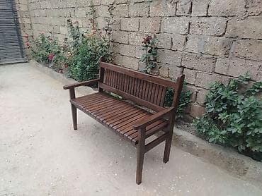 bag stullari: Bağ üçün taxta oturacaq və ağac ətrafı dairəvi skamya - Material — 8